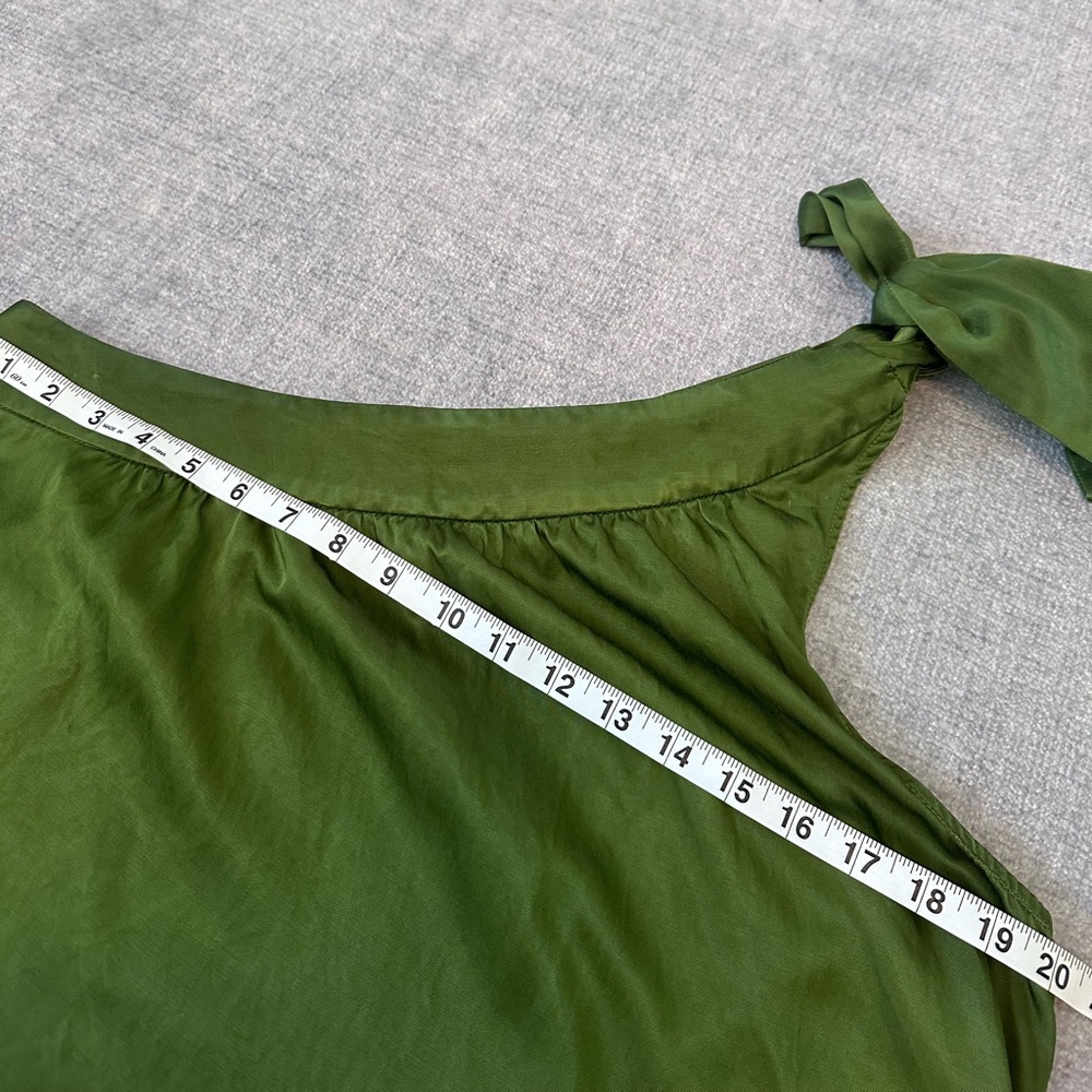 Free People Soa Tie One Shoulder Silky Maxi Dress Gown Emerald Green Size S - Picture 7 of 15
